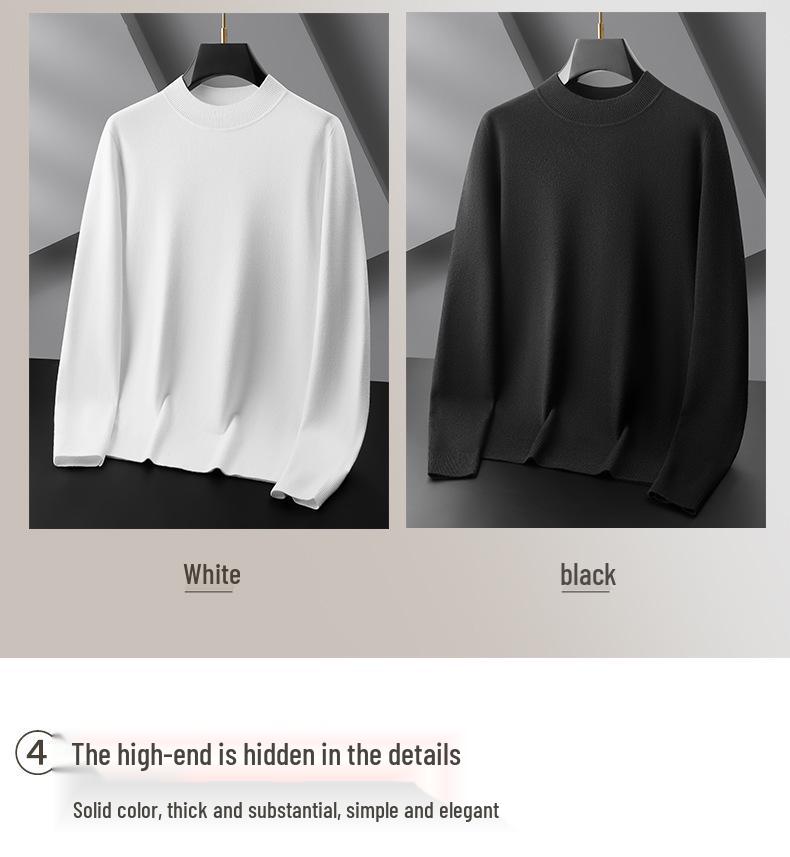 2025 Men's Casual Plus Size Round Neck Knit Sweater - Loose, Warm, Autumn/Winter Edition.