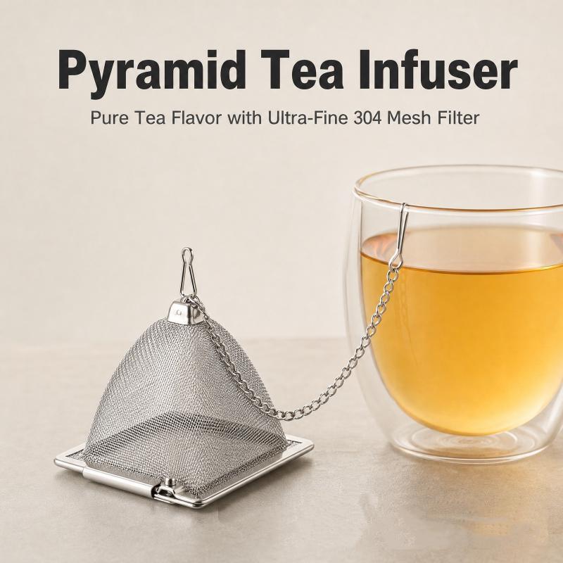 304 Stainless Steel Pyramid Tea Infuser Ultra Fine Mesh Filter For Home Office Loose Leaf Tea Brewing