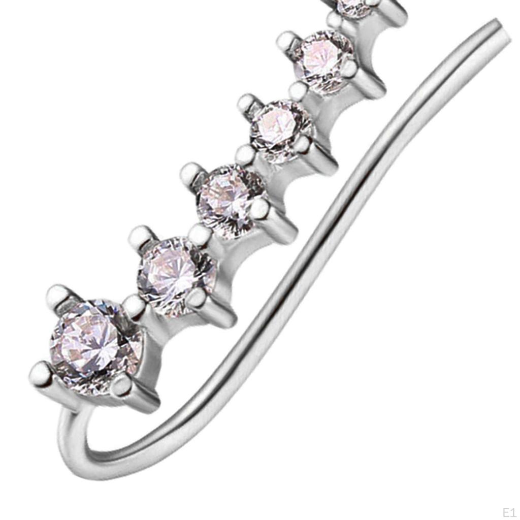 2 Pieces Ear Cuffs Earring Clip On Fashion Sparkling Jewelry Earhook Accessories for