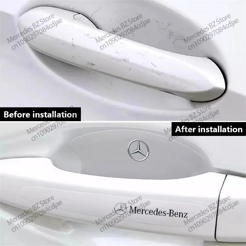Car Stlying Door Handle Guard Sticker Auto Refit Accessorie For Mercedes Benz AMG A C E S Class W204 W205 W177 W117 W222 W212