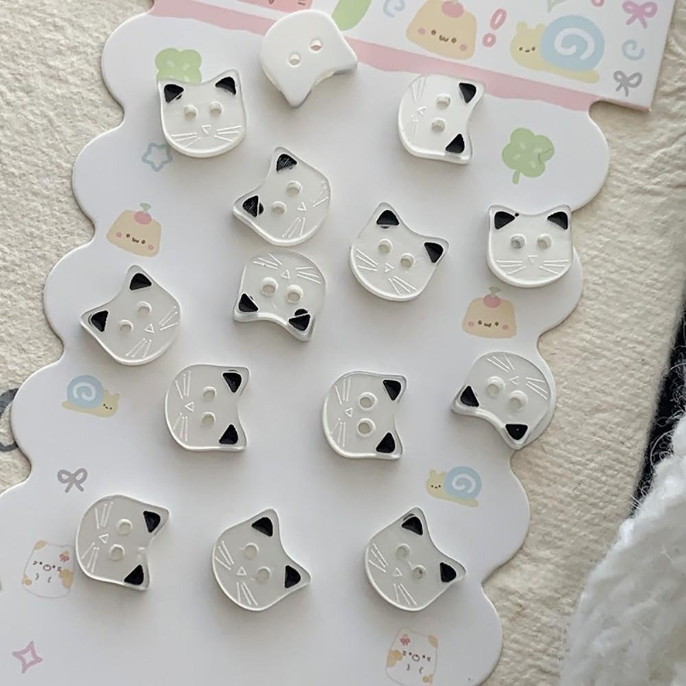 40pcs Creative Resin Cat Buttons Cute Kitten Head Buttons Kitty Buttons  Cardigan Sweater
