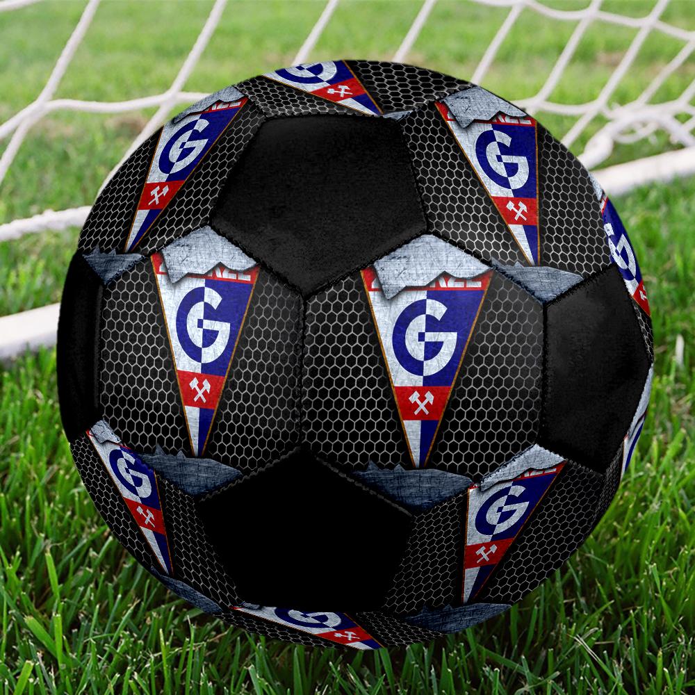 MĂRIME 5 Mingea de Fotbal Górnik Zabrze Colorată Pentru Toate Vârstele Cusută la Mașină PVC Gata de Competiție Durabilă cu Salt Ridicat