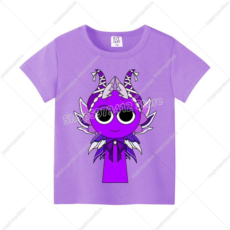 Sprunki T-shirt Boys Girls Tees Cartoon Children Clothes Fashion Casual Anime Printed Cotton Clothing Tops Summer Birthday Gifts