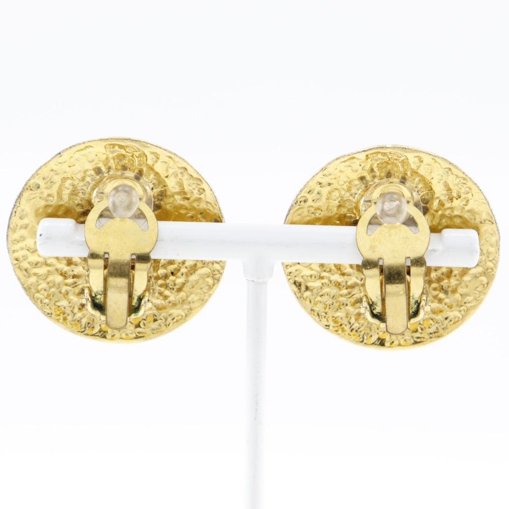 Chanel Earring Matelasse Vintage Plated Gold 30.2g Women Used