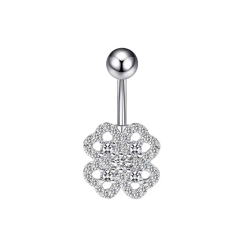 Sexy Heart Butterfly Belly Ring, Crystal Zircon Navel Piercing Jewelry for Women Girls, Trendy Body Jewelry Gift