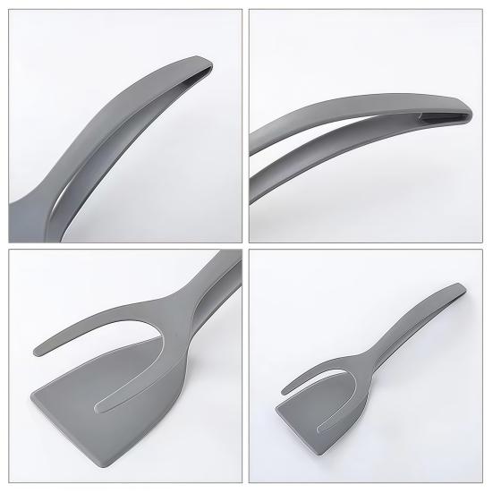 2-in-1 Nylon Spatula Tongs Double-Headed Frying And Baking Tongs Heat-Resistant Kitchen Utensil with Long Handle