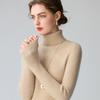 Women's High Neck Slim Fit Pure Cashmere Sweater - Warm Ribbed Knitwear for Autumn/Winter 2026 in Solid Colors