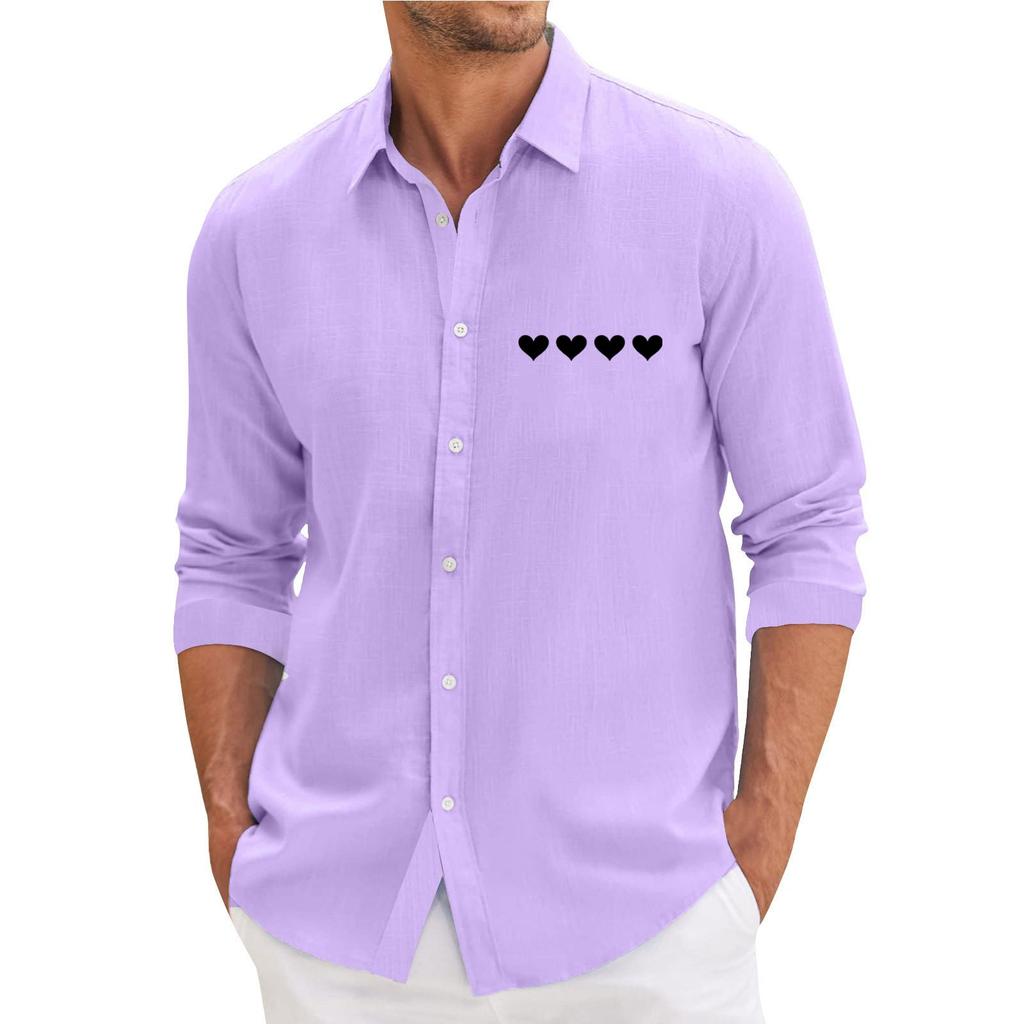 Lässiges, locker sitzendes Langarmhemd für Herren, modisches Revershemd