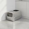 Enclosed Cat Litter Box Scratch-Resistant Stainless Steel Pet Supply