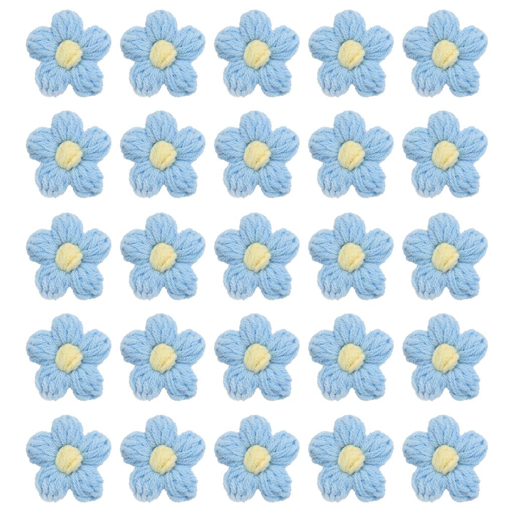 36pcs Crochet Flowers Applique Flowers for Craft Sewing Crochet Flowers Bouquet  DIY Hair Clothes Party Craft Christmas Decor