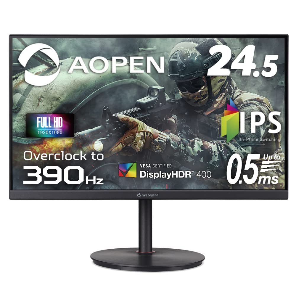 Herní monitor AOPEN 25XV2QFbmiiprx palců 390Hz IPS Full HD FPS Vhodné pro HDMI x 2 DisplayPort Bez reproduktorů VESA Free Sync VESA DisplayHDR 400 3 roky