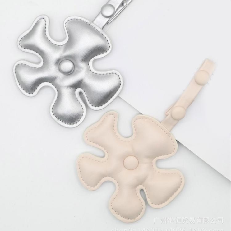 Vibrant Cartoon Style Leather Keyring Five Petal Flower Decoration Practical Key Ring Accessory Gift For Women