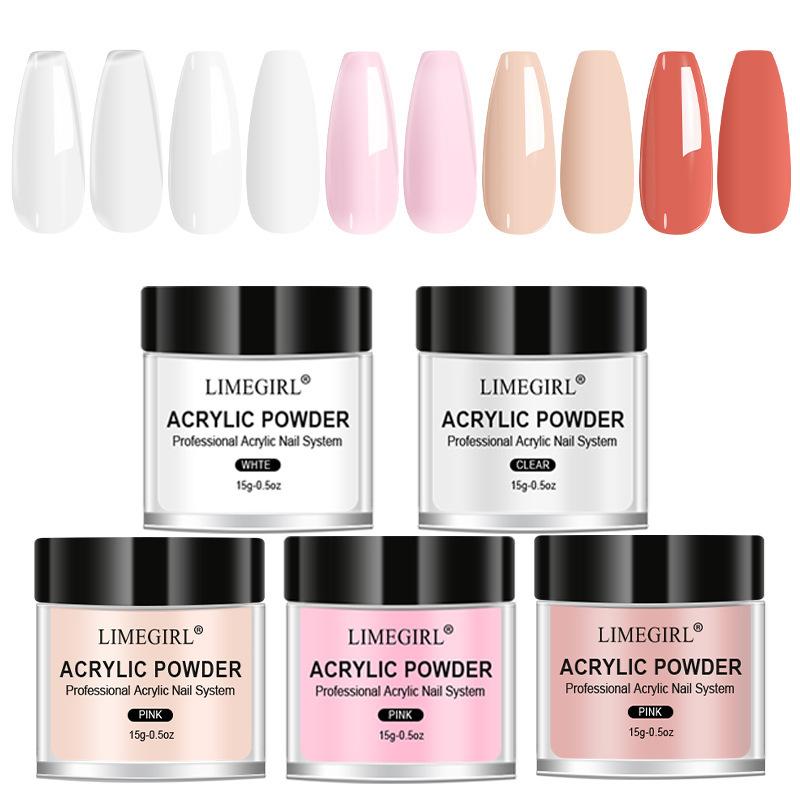 3 Colors Acrylic Powder Set with Nail Lamp Kit, Glitter Dipping Powder & Nail Art Tools, Quick Dry Long Lasting