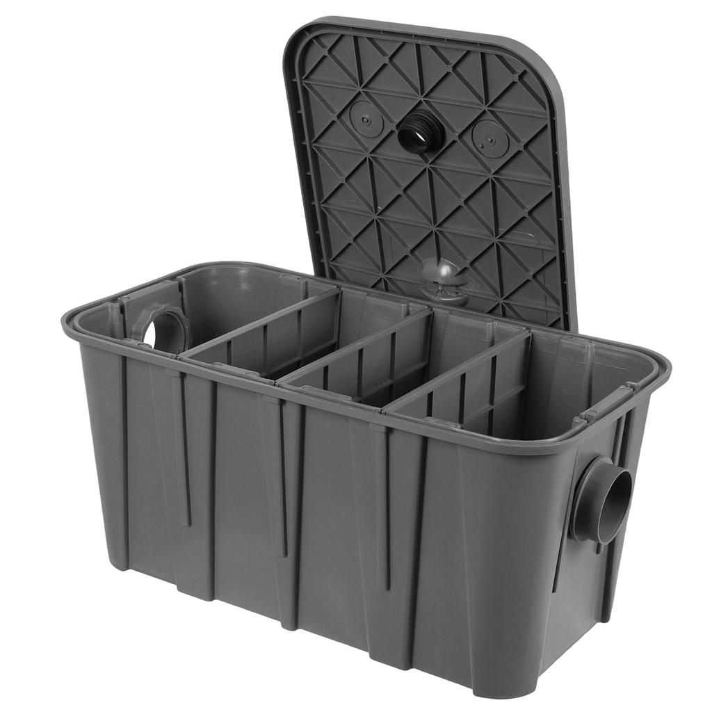 Oil Grease Trap Outlet with Removable Filter Basket Waste Water Oil-water Separator Prevents Clogs and Odors for Restaurant Cafe