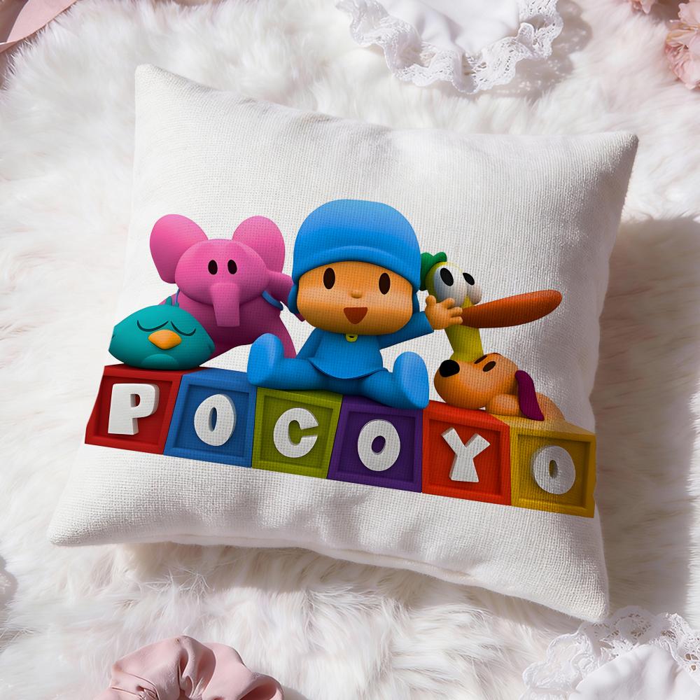 Urocza kreskówka P-Pocoyo Poszewka na poduszkę Premium Comfort Dwustronna Poszewka na poduszkę - Wzór Dwa w Jednym do Każdego Pomieszczenia i Wnętrza Samochodu