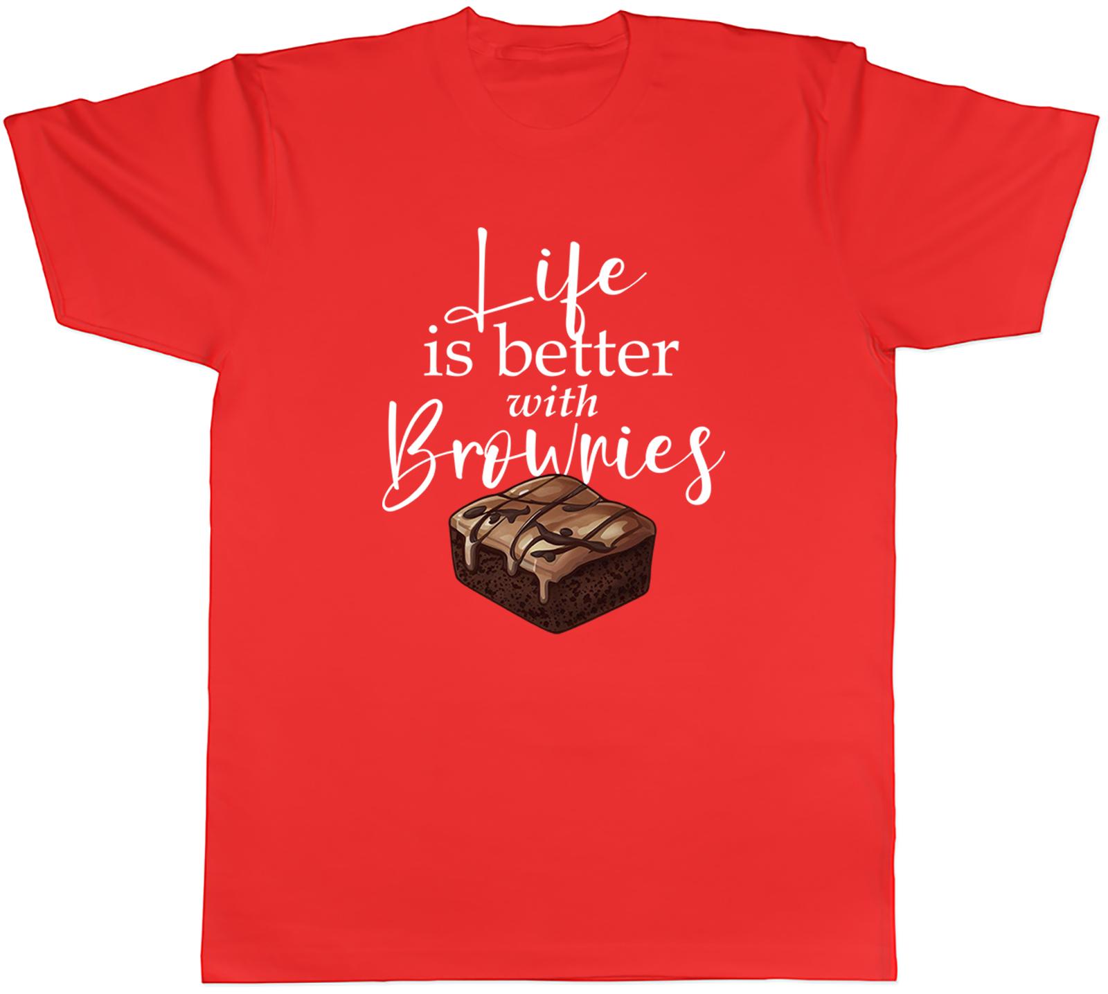 Life is Better with Brownies Mens TShirt Chocolate Brownies Tee Gift S
