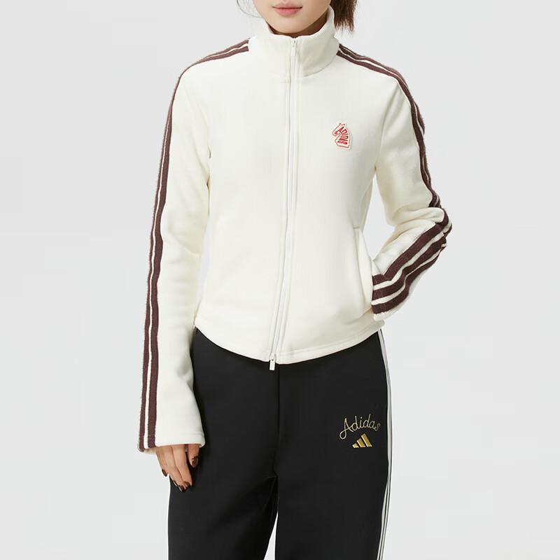 adidas Sportswear Women's Corduroy Full-Zip Track Jacket Cream White Women KG3456