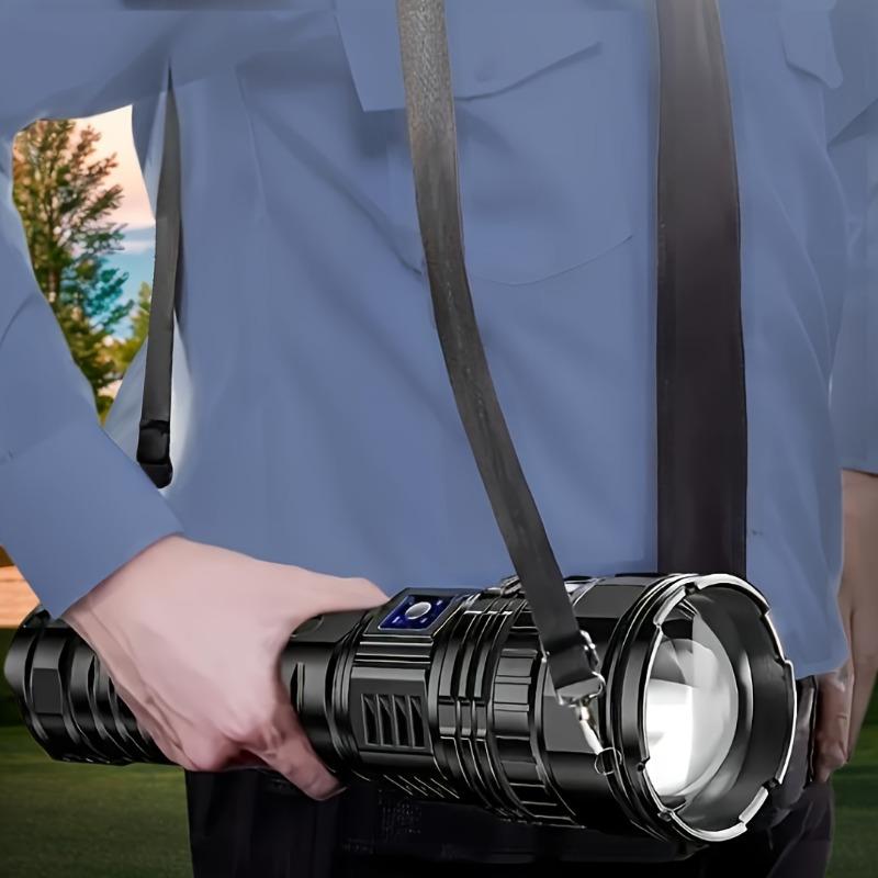 1Pc Adjustable Flashlight, Long Battery Life, Suitable for Camping, Running, Hiking, Fishing, Mountaineering, Etc.