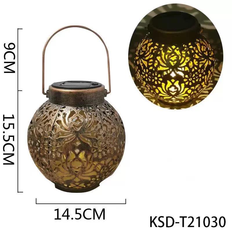 Cross-border Solar Wrought Iron Peony Garden Light - Outdoor Hanging Projection Ornament