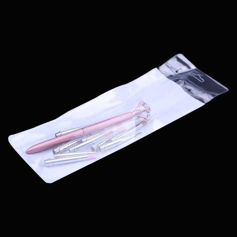 10 In 1 Replaceable Painting Nail Brush Set Rhinestone Drawing Line Color Crystal Phototherapy for Design Soft Slender Nail Pen