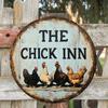 1pc Vintage Chicken Coop Metal Sign 8 Inch Round Wall Art Rustic Farmhouse Decor Flat Print
