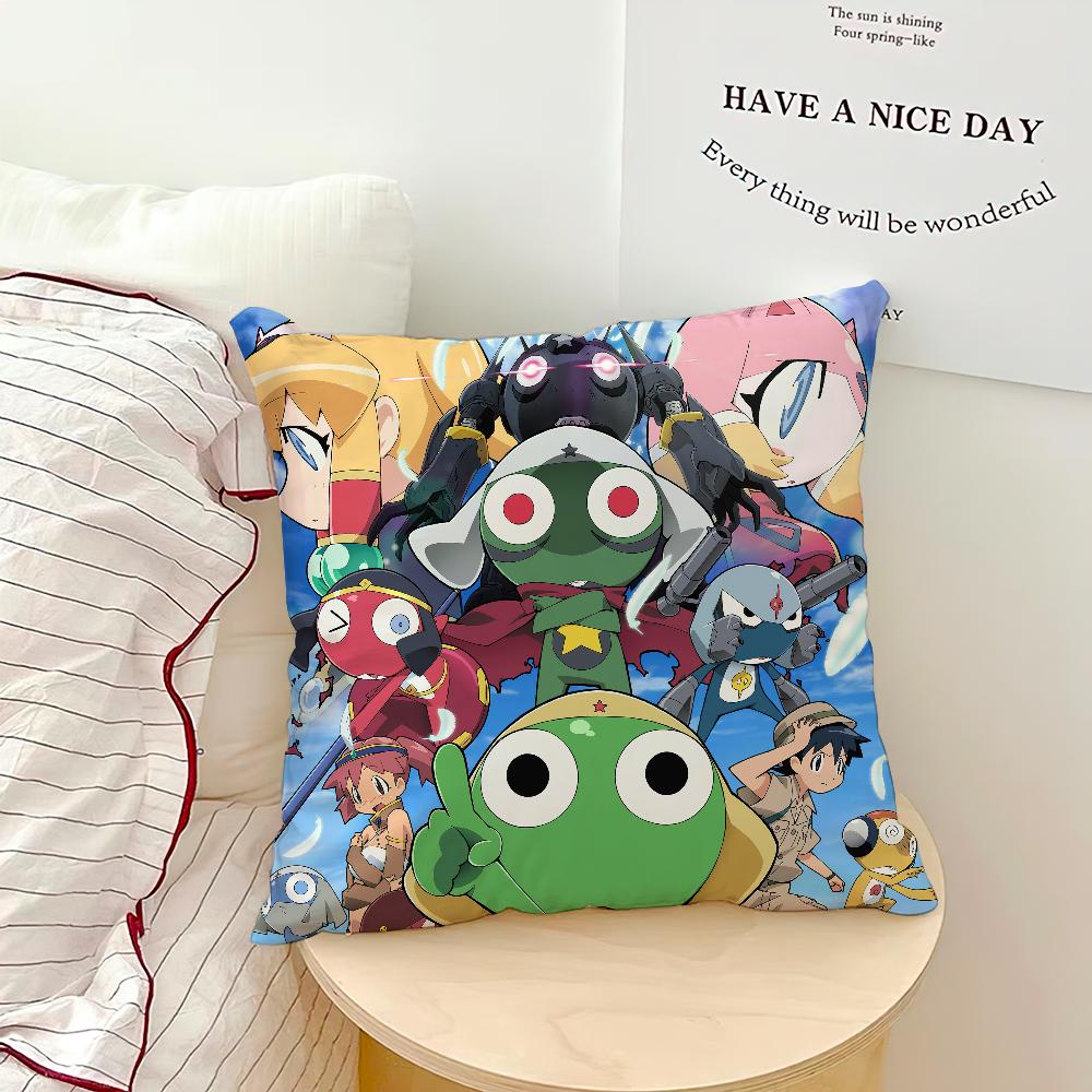 Funny Cartoon Keroro Gunsou Frog Pillow Case Sofa Living Room Bedroom Headboard Backrest Cushion Square Cushion Nap Time