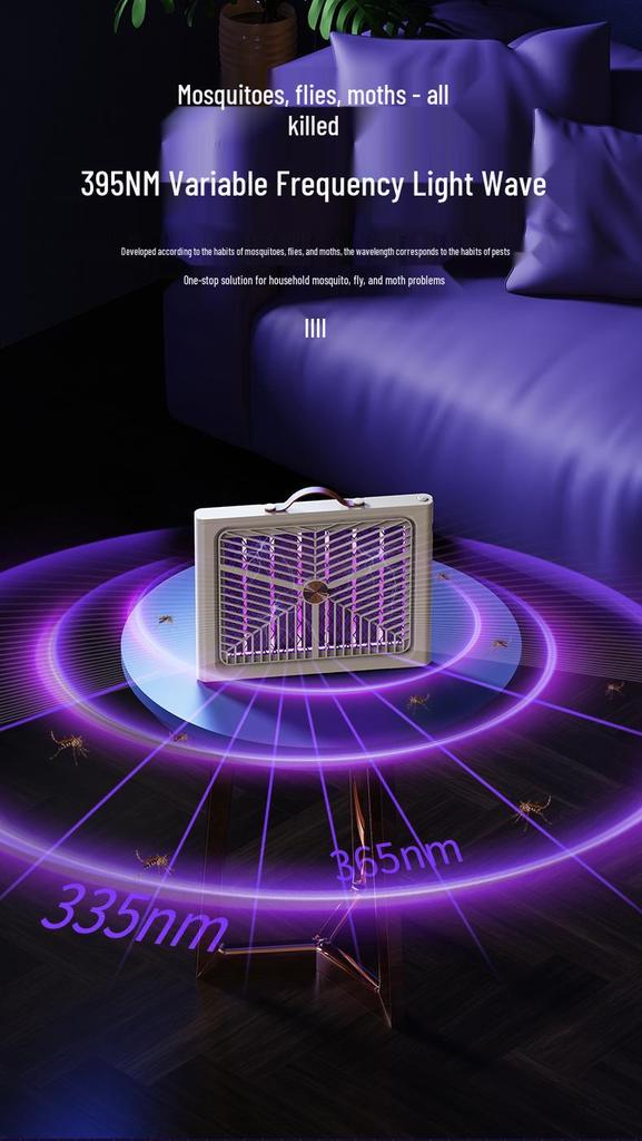 Portable Mosquito Killer Lamp: Indoor/Outdoor Fly Repellent with Electric Shock & Photocatalyst, Wall-Mount or Desktop Use