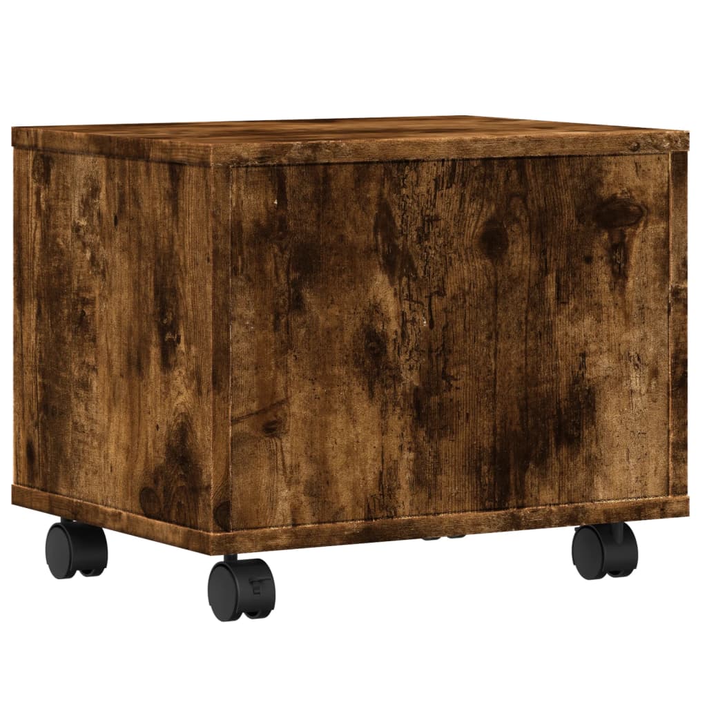 Printer Stand with Casters Smoked Oak 41 x 32 x 34.5 cm