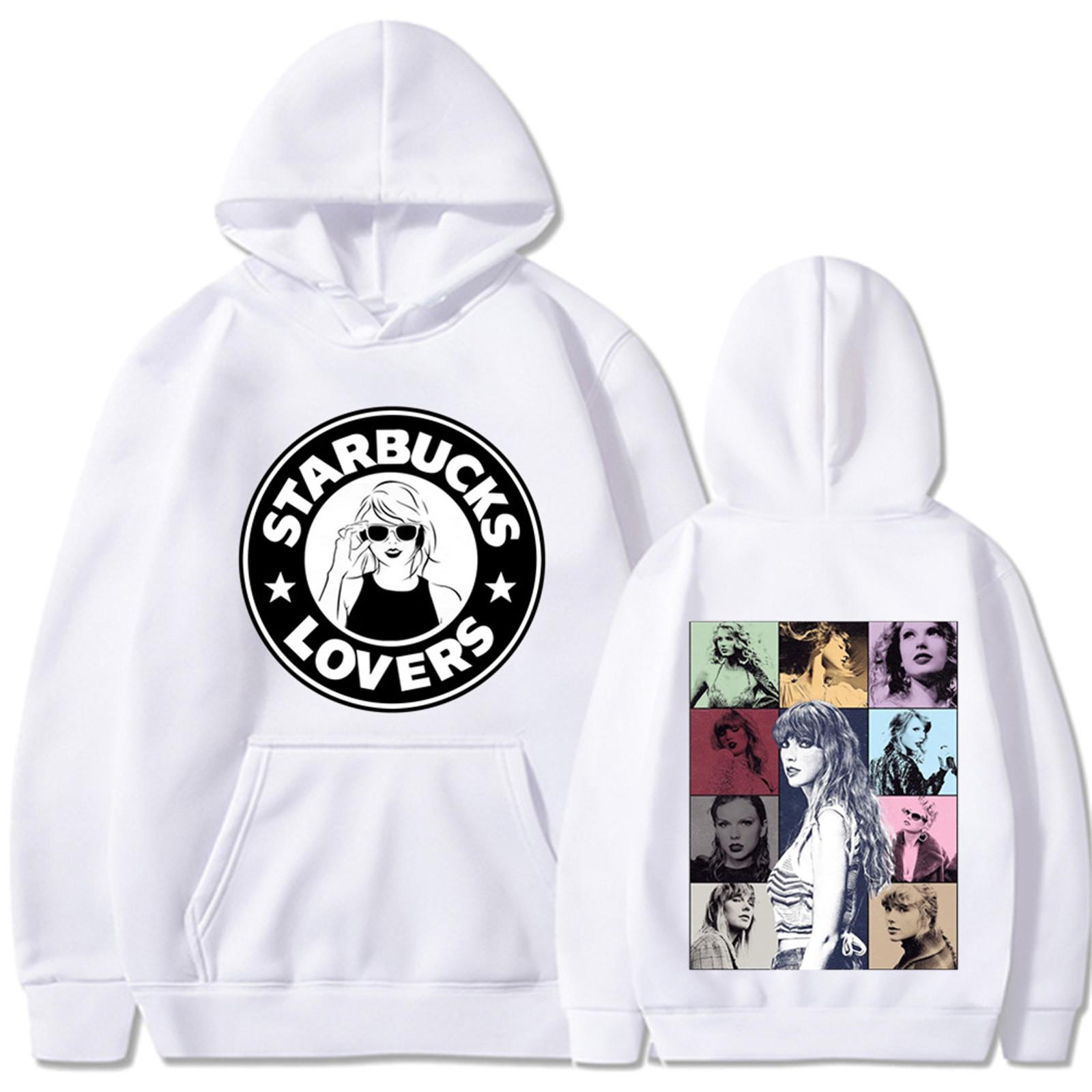 

Women s Fashion Casual Long Sleeved Round Neck Letter Printing Loose Plush Pullover With Rope Hoodie S білий