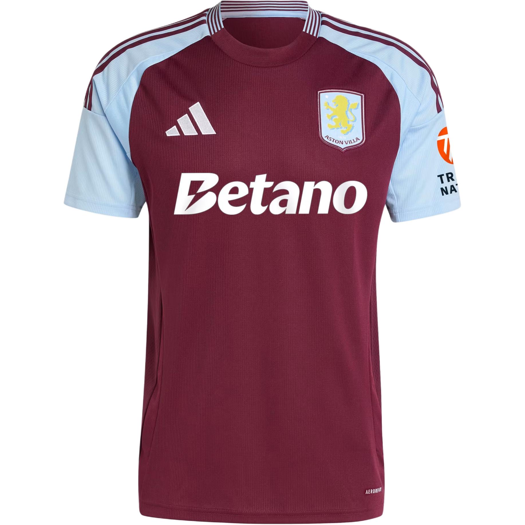 

Adidas FW24 Aston Villa FC Series Logo Fashion Home Short Sleeve Football Shirt Men Tops Brown JK4033 XL