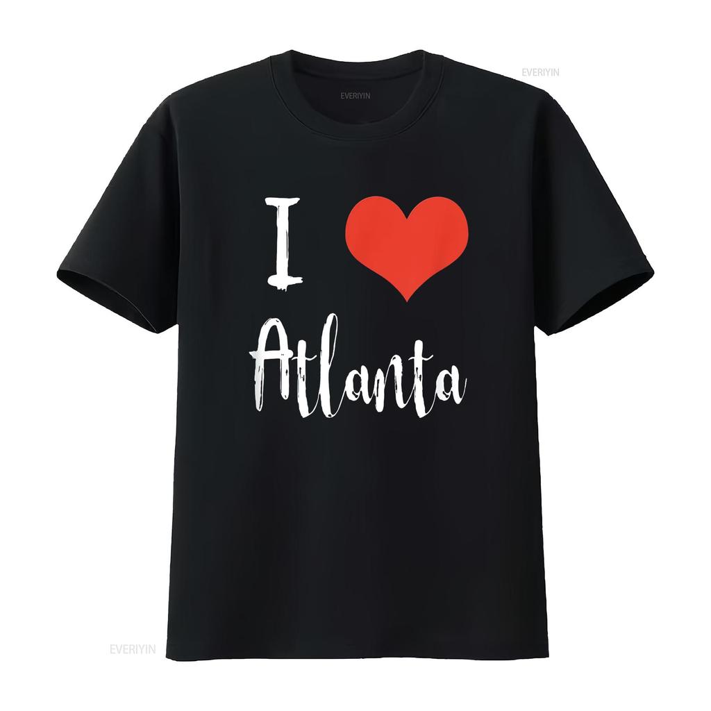 I Love Atlanta T Shirt vintage Washed Top For Everyday Wear Slightly Soft Stylish Versatile fashion homme designer clothes