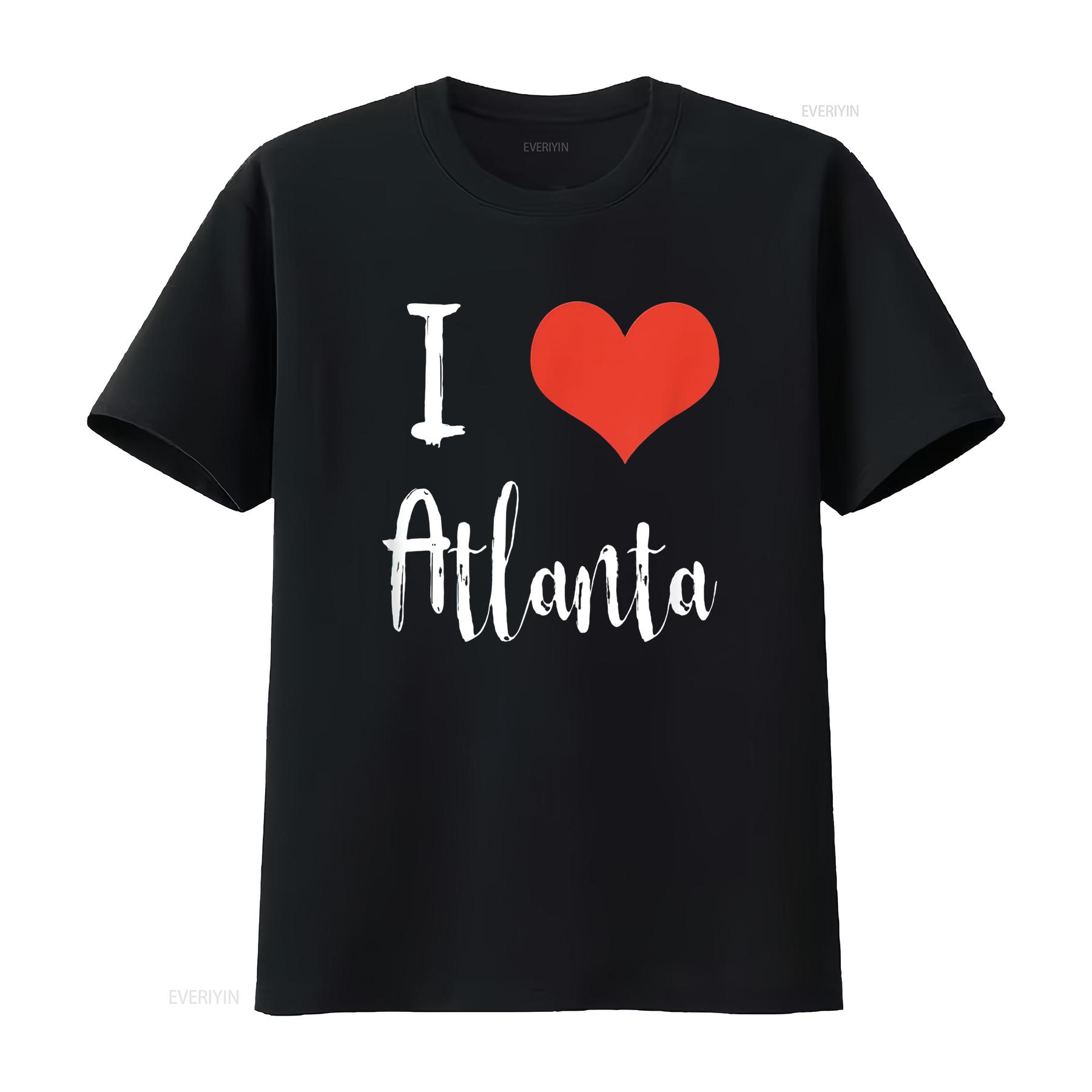 

I Love Atlanta T Shirt vintage Washed Top For Everyday Wear Slightly Soft Stylish Versatile fashion homme designer clothes 4XL