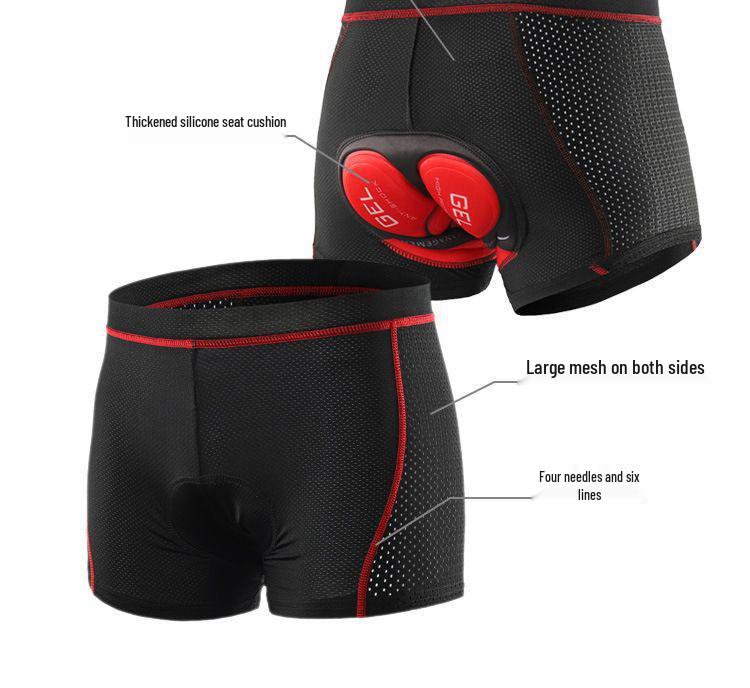 Men's Shock-Absorbing Silicone Cycling Shorts - Plus Size, Four-Season Wear