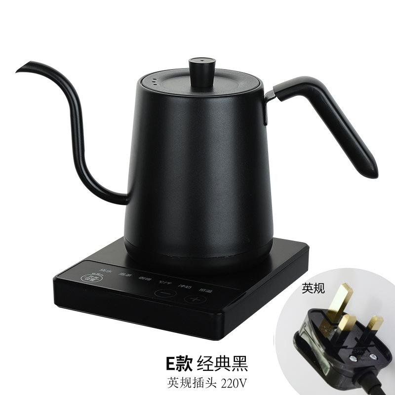Titanium Silver Gray Gooseneck Kettle Electric Kettle Temperature Control Coffee Pot Stainless Steel Slender Spout Tea Kettle