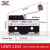 Delixi LXW5 Series Micro Switch: Travel Limit Models G1, G2, 11M, 11N1, 11Q1, 11Q2.