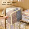 Transparent PVC Clothes Storage Bag Foldable Wardrobe Organizer With Zipper Handle For Quilts Blankets And Seasonal Home Storage And Daily Use