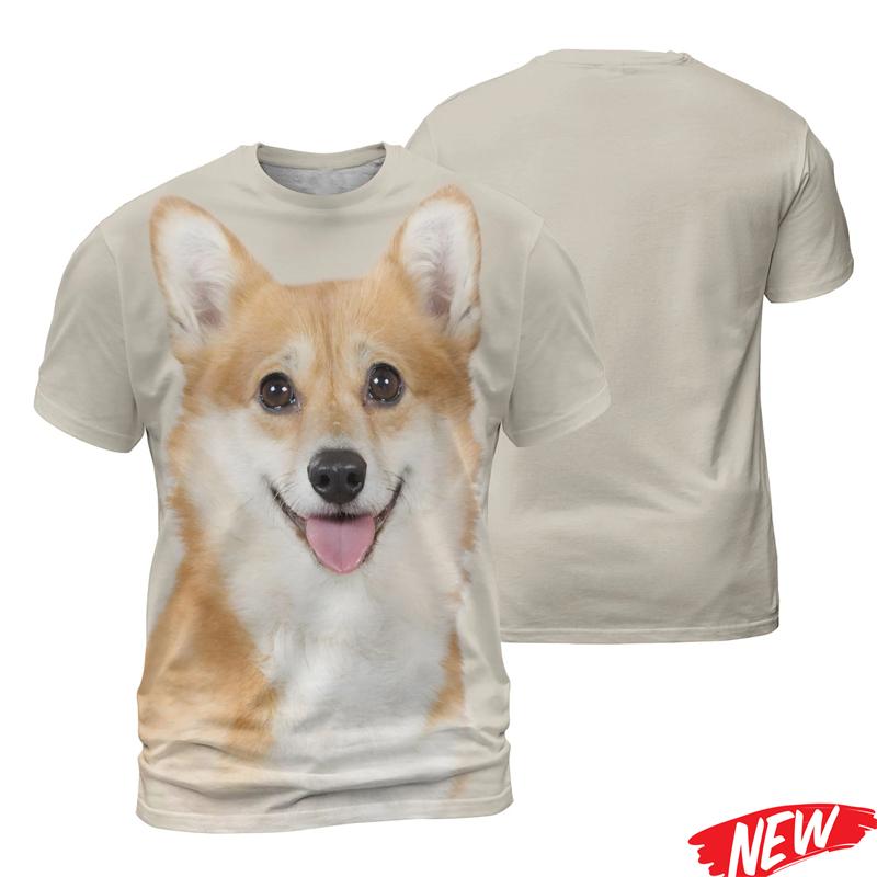 Men Cute Animal Dog Tshirt Summer Street Short Sleeve Women Oversized Tees S
