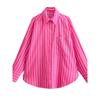 Kaslead Fashion Stripes Loose Long Sleeves Shirt