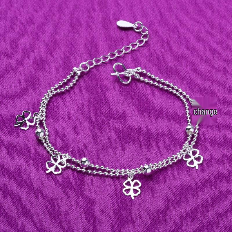 Silver Multi-layer Beaded Bracelet for Women - Fashionable Korean Style, Perfect Small Accessory or Gift