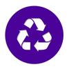 Recycle and Trash Sticker Vinyl Modern Logo Symbol To Organize Trash Cans or Garbage Containers and Walls Small Green