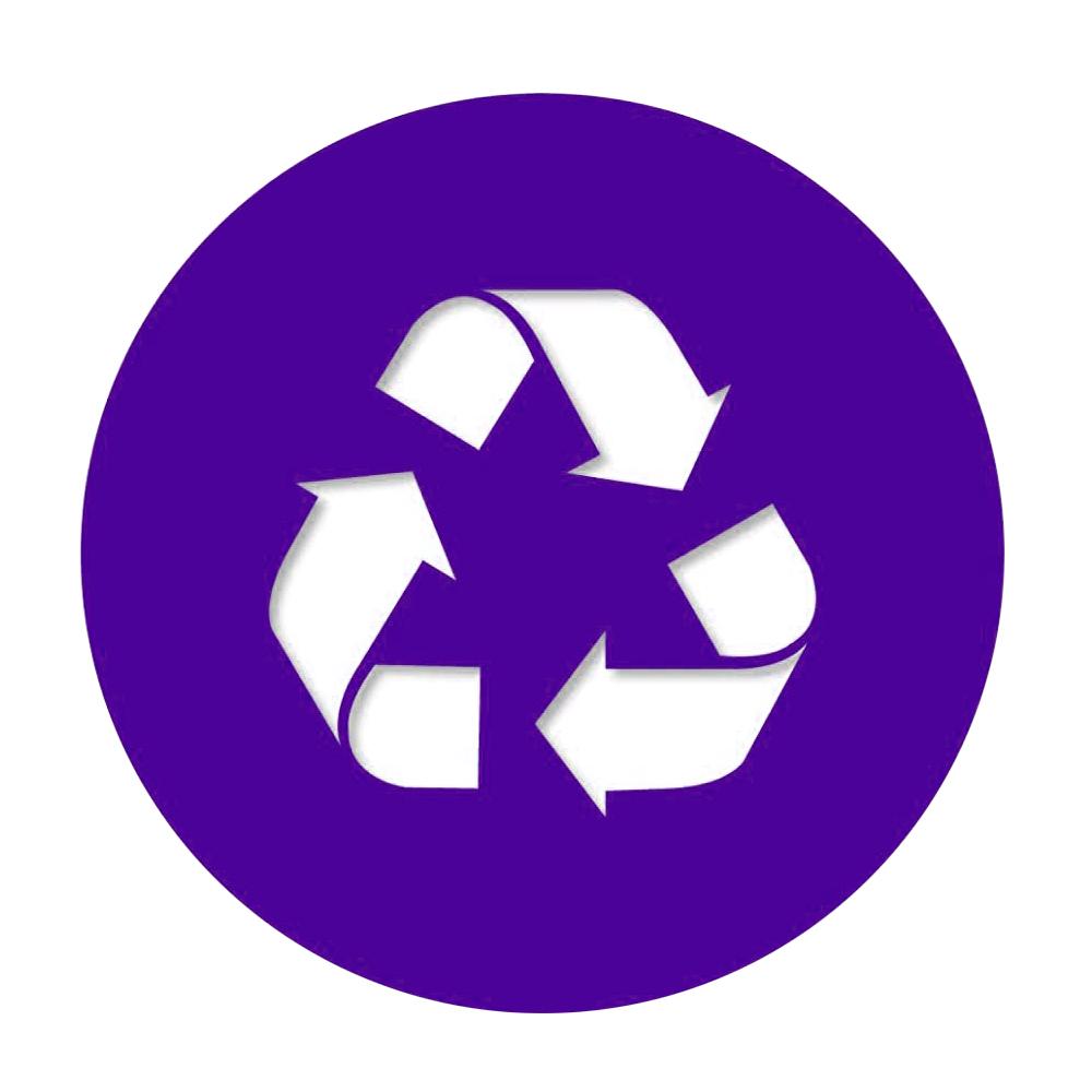 Recycle and Trash Sticker Vinyl Modern Logo Symbol To Organize Trash Cans or Garbage Containers and Walls Small Green