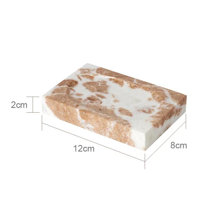 Coral Pink Natural Marble Set for Bathroom Soap Dispenser Soap Dish Toothbrush Holder Tissue Box Tray Bathroom Accessories