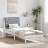 Bed Frame with Upholstered Headboard White 75 x 190 cm