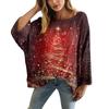 XY-LK01-Pullover hollow blouse 3D printed sweater spring and summer new