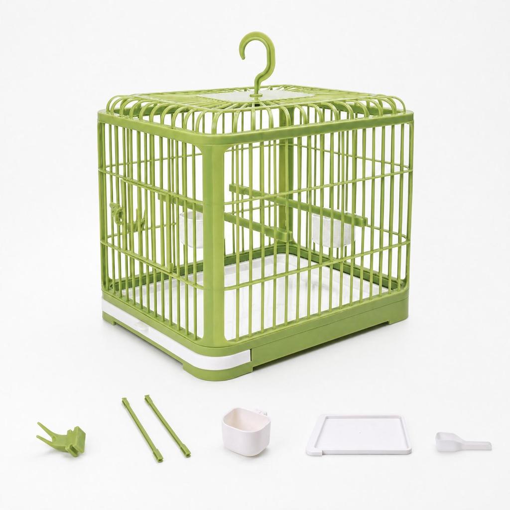 Acrylic Bird Cage with PET Sliding Door Simple to Clean for Home, Tabletop