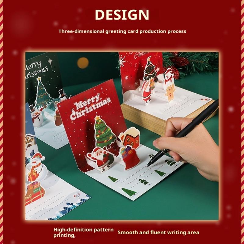 3D Weihnachtskarten zum Falten Frohe Weihnachten Beste Wünsche Karte Weihnachtsgeschenk für Jahr Segen Dankeschön Postkarte Dekoration