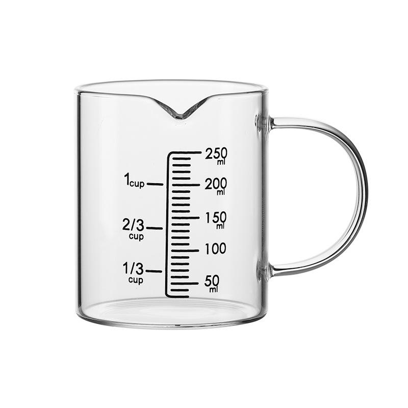 High Borosilicate Heat-Resistant Transparent Glass Measuring Cup with Scale - Thickened, Large Capacity for Household Use