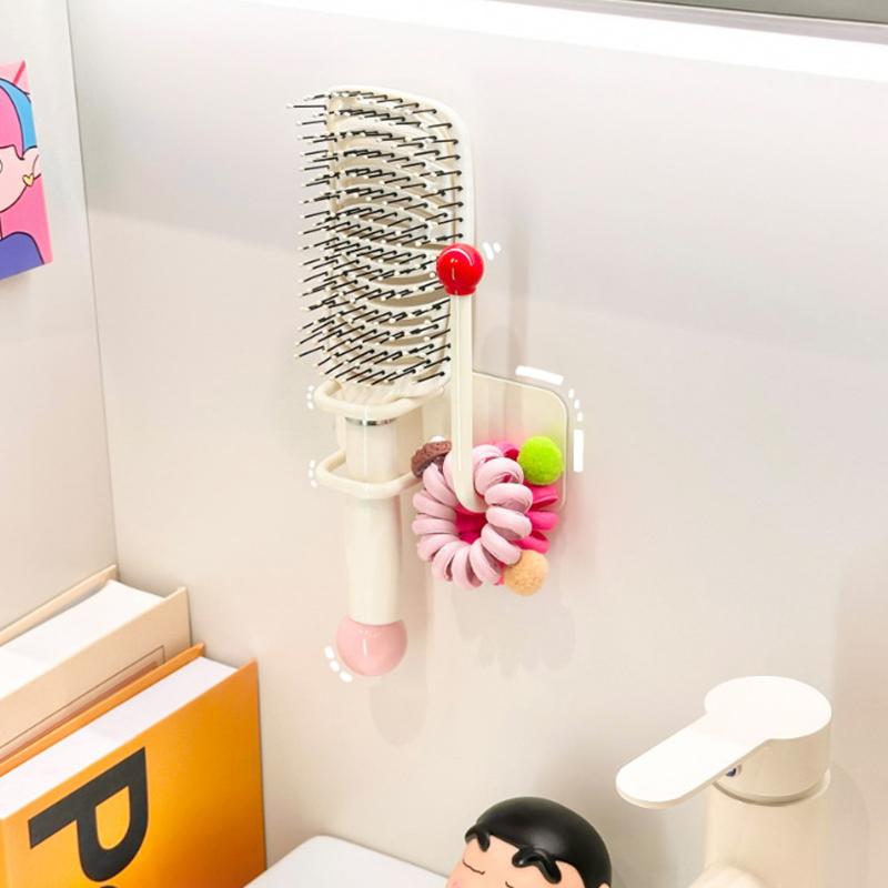 Selvklebende veggmontert pannebåndkrok Multifunksjonell stansfri hårfønerbrakett Plassbesparende vanntett vegghengekrok