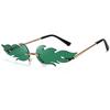 Modische irische Shamrock-Sonnenbrille, grünes vierblättriges Kleeblatt, Koboldkostümbrille, St.. Randlose Dekoration Sonnenbrille zum St. Patrick's Day