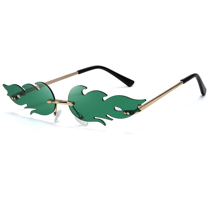 Modische irische Shamrock-Sonnenbrille, grünes vierblättriges Kleeblatt, Koboldkostümbrille, St.. Randlose Dekoration Sonnenbrille zum St. Patrick's Day